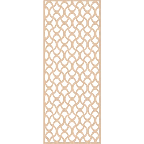 Image of 37 3 /8 inch W x 94 3 /8 inch H x 1 /4 inch T Resort Decorative Fretwork Wood Wall Panels, Red Oak