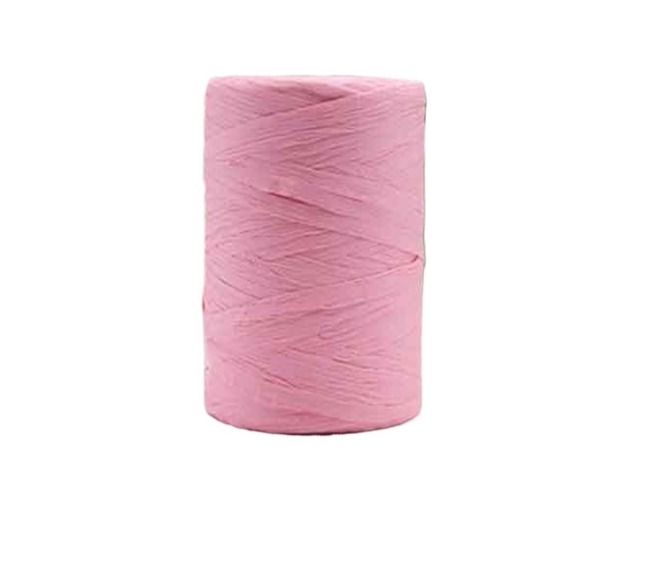 Lot de 3 pelotes de laine à crochet en coton raphia pour tricot à la main, chapeaux, sacs, loisirs créatifs, loisirs créatifs, pour débutants (rose)