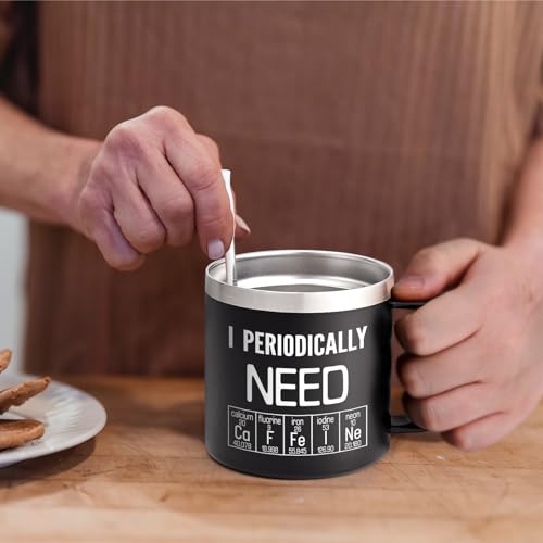 LiqCool Chemistry Gifts, 14 Oz Caffeine Mug, Biology Gifts for Christmas Birthday, Science Teacher Gifts for Adults Chemist Professor Chemistry Lovers, Nerd gifts for Men Women Caffeine Lover (Black) - Image 4