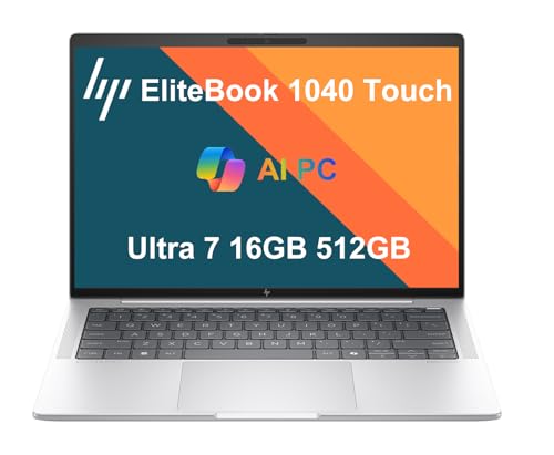 Image of HP EliteBook 1040 G11 Business Laptop (14 inch FHD+ Touchscreen, Intel 16-Core Ultra 7 155H, 16GB DDR5, 512GB SSD), 2x Thunderbolt 4, Backlit, Fingerprint Reader, 5MP IR Webcam, Win 11 Pro, AI PC, Silver
