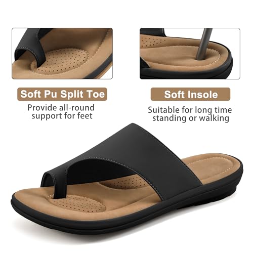 Summer Flat Sandals for Women: Comfortable Walking Dressy Slides for 2025 - Ladies Orthopedic Casual Shoes Indoor Outdoor4