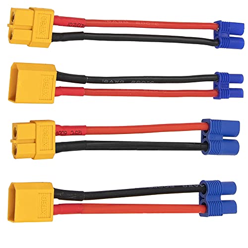 Adaptador EC3 a XT60 y EC2 con cable para cargador Lipo NiMH en coche RC y Drone FPV