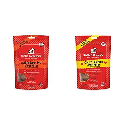 Stella-ChewyS-Freeze-Dried-Raw-Dinner-Patties-Dog-Food-Variety-Pack-Of-2-Chicken-And-Beef-55-Oz-Each Stella ChewyS Freeze Dried Raw Dinner Patties Dog Food Variety Pack Of 2 Chicken And Beef 55 Oz Each