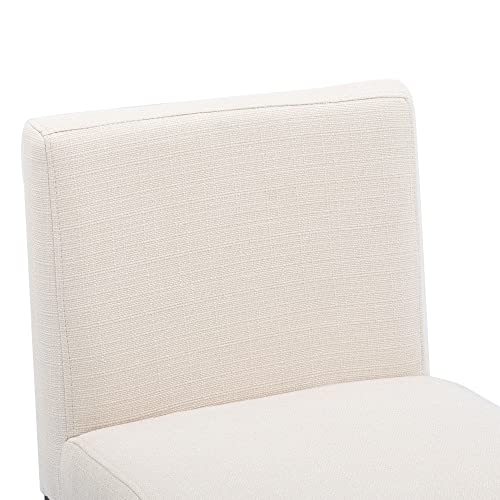 Vescasa Linen 27 Inches Counter Height Bar Stools With Padded Back, Modern Upholstered Counter Stool Chairs With Black Metal Frame For Kitchen Island, Set Of 2, Cream #TOP3