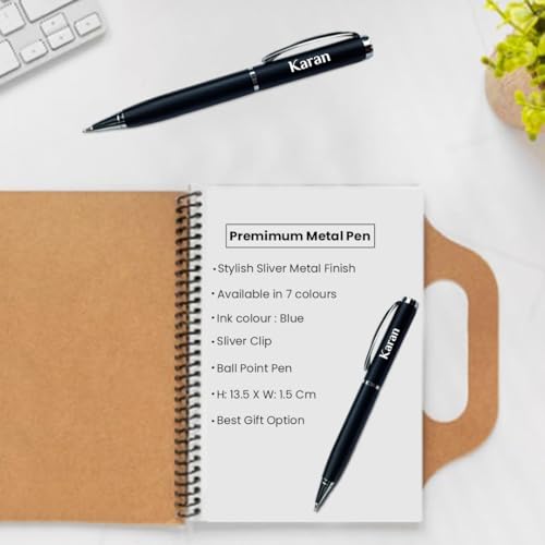 Image of Giftana Personalized Card Holder with Pen, Keychain with Name, 3 in 1 Customized Pen, Card Holder, Keychain Gift Set, Personalised Gifts for Husband, Corporate Gifts for Employee (Black)
