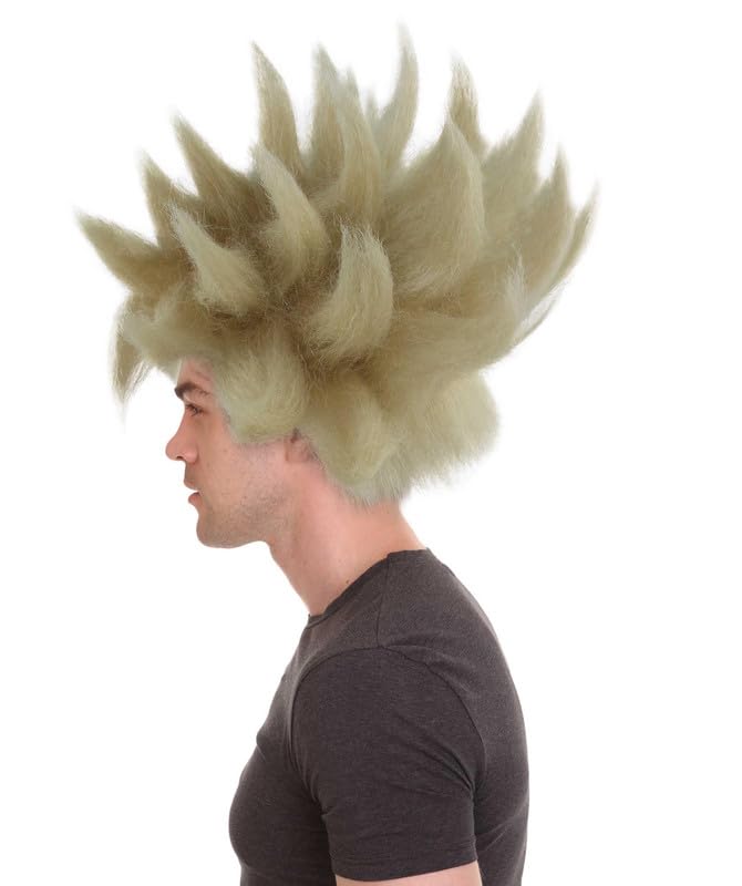HPO Adult Men's Anime Spike Wig, Adult Halloween Party and TV/Movie Cosplay Wigs for Men Flame-Retardant - Blonde - Image 4