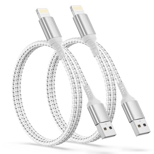 Adiceve 2ft USB to Lightning Cable (2-Pack) MFi Certified Short iPhone Charger Cord for Car & CarPlay Durable Braided 2 ft iPhone Charging Cable for iPhone 14 13 12 11 Pro Max iPad Power Bank