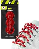 Caterpy RUN - Ultimate No Tie Shoelaces for Adults & Kids - Versatile & Easy-to-Use Shoe Laces - Ruby Red, Standard, Single Pack