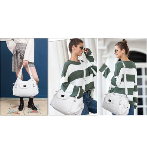 Image of Angel Kiss Purses for Women, Large Shoulder Bag Hobo Tote Purse Mutipocket Faux Leather Satchel Hobo Purse