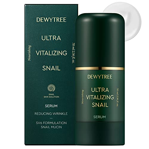 Dewytree Ultra Vitalizing Snail Face Repair Ampoule Serum – Facial Serum With Snail Secretion Filtrate – Anti Aging Serum – Korean Skin Care – Cruelty Free, Paraben Free, 2.37 Fl.oz #TOP14