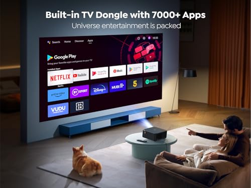 Projector 4K with NFC, Smart Projector with Google TV, Sound by JBL/Dolby Audio, YABER K2s 800 ANSI WiFi 6 Bluetooth Projector, Auto Focus & Keystone, FHD 1080P Home Projector with Netflix 9000+ Apps - Image 3