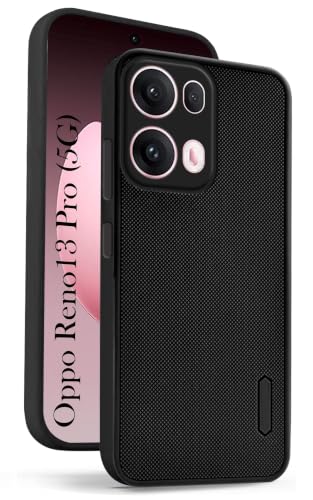 Image of Jkobi Back Cover Case for Oppo Reno13 Pro 5G | Oppo Reno 13 Pro 5G (Textured Grip Design | Camera Protetion | Slim and Light Weight | Soft Touch and Feel | Black)
