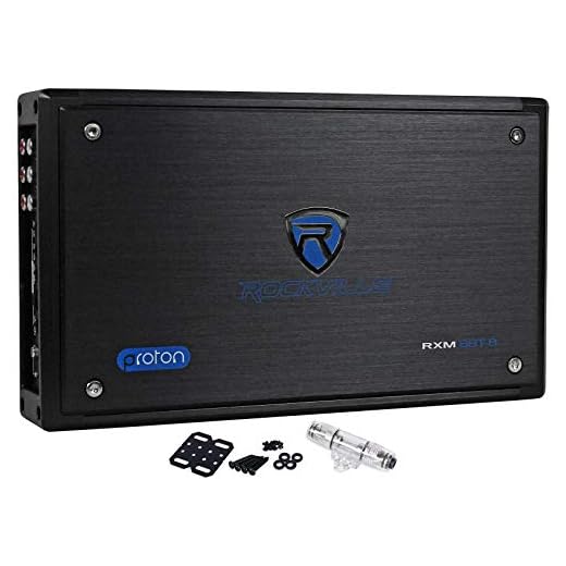 Rockville RXM8BTB 1500W Peak/750W RMS 8-Channel Marine Amplifier, Bluetooth, Class D, Compact, Saltwater Resistant for Boats and Marine Audio Systems