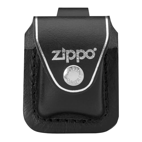 Zippo - Pochette De Ceinture pour Briquet Tempête, en Cuir Noir, Pochette Pratique avec Boucle