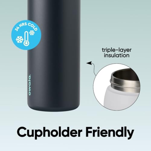 Image of Owala FreeSip Insulated Stainless Steel Water Bottle with Straw for Sports and Travel, BPA-Free, 40oz, Foggy Tide