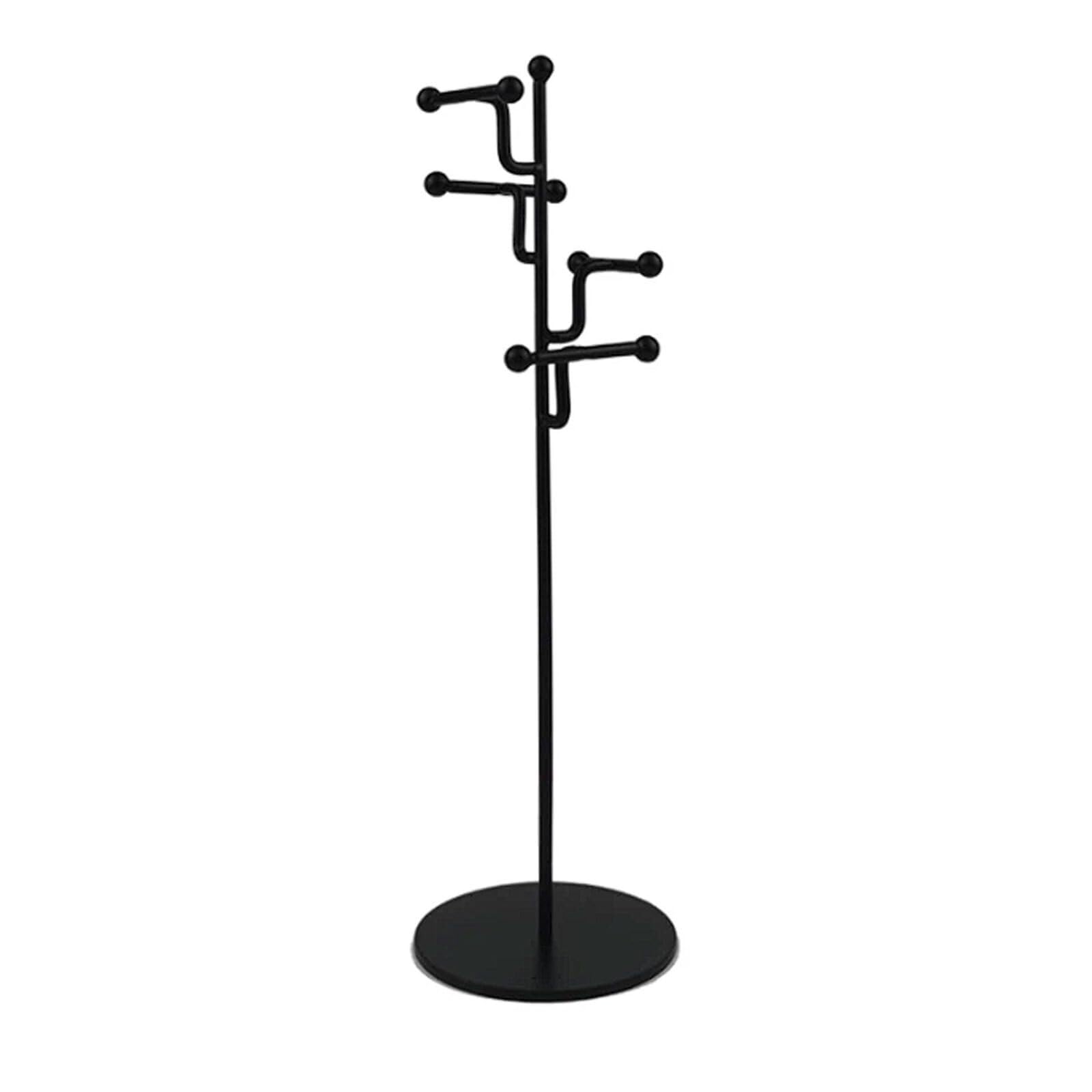 WxuuLTGJR Iron Jewelry Display Stand Ring Organizer Tree Necklace Tower Rack Jewelry Easel Stand Earring Showcase Hanging Holder Stable(Nero)