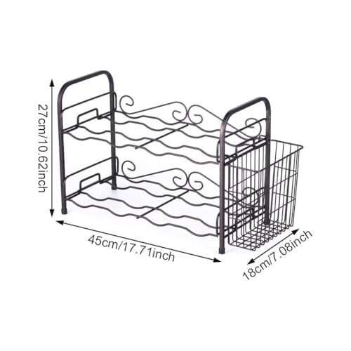 Casier à vin empilable à 2 niveaux et support bouteille de bar - 7
