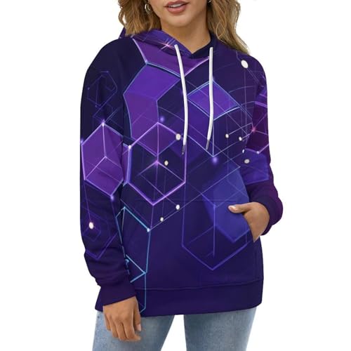 Sweat à capuche imprimé 3D un pull géométrique contre le froid