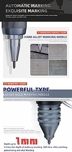 Image of Powerful Portable Pneumatic Engraving Machine Dot Peen Marking Machine Pneumatic Engraver 150X80mm(5.9x3.15 inch) Engraving Area