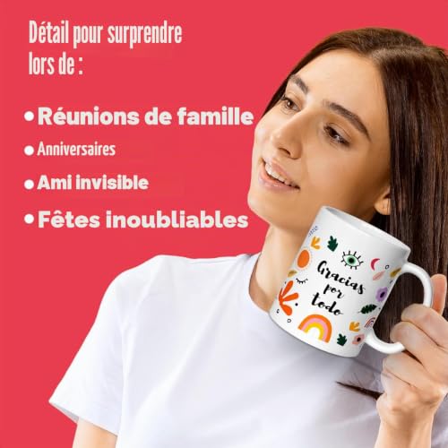 LINFORMAL Tasse « The Best English Teacher » - Tasse en céramique 350 ml - Tasse originale - Tasse à café petit-déjeuner - Cadeau de fin d'année - Passe au micro-ondes et au lave-vaisselle – vue 4