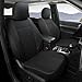 GIANT PANDA Front Car Seat Cover for Jeep, Leather Bucket Seat Covers Custom Fit Jeep Grand Cherokee Wrangler Compass Gladiator Wagoneer Renegade Liberty Patriot (Black)