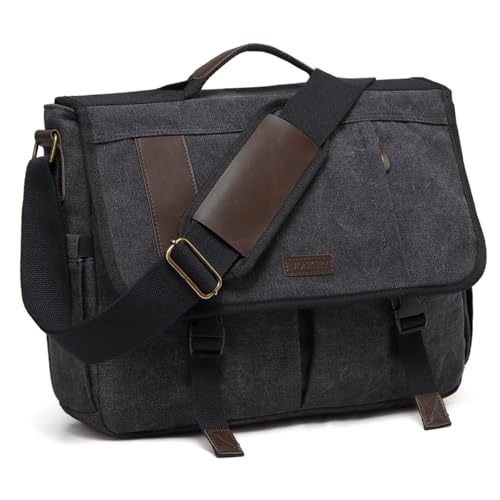 Bolso de hombro de lona para ordenador portátil de 15.6 y 17 pulgadas