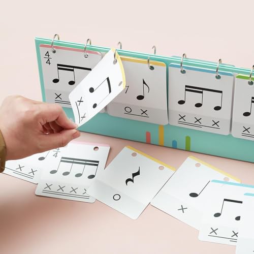 Tarjetas de ritmo musical infantil para aprender notas de piano jugando 2