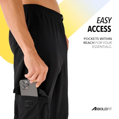 Image of Boldfit Cargo Pants for Men- Versatile Gym Track Pants for Man, Durable & Stylish with Multiple Pockets and Adjustable Fit for Everyday Joggers for Men & Outdoor Wear