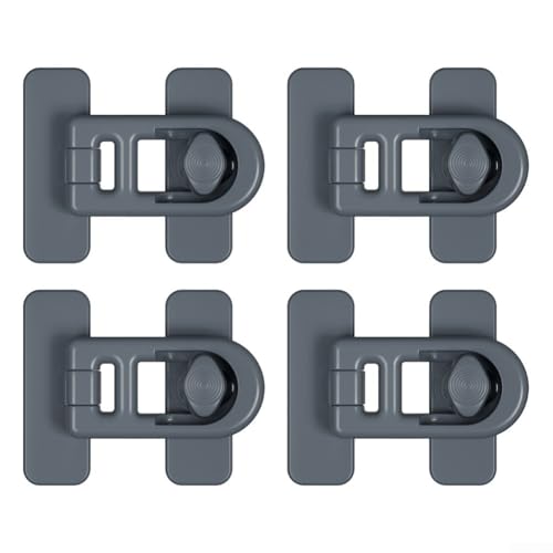 Cerradura de nevera y solución de seguridad para niños, diseño propio para armarios y cajones y bloqueo efectivo (gris)