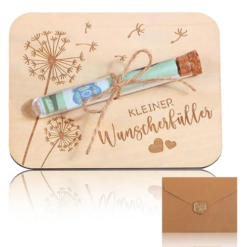 Wish filler, money gift for christening, money gift packaging, wood,