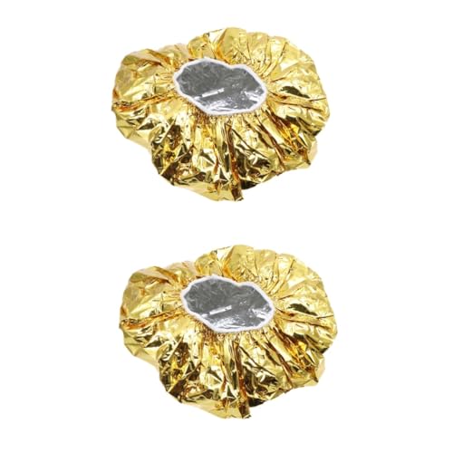 PAMINGONO 12個 ヘアスパキャップ ヘアカラーキャップ ホイルシャワーキャップ 電気蒸し器 加熱ホイルキャップ アルミホイルのヘアキャップ ヘアスタイリング Golden