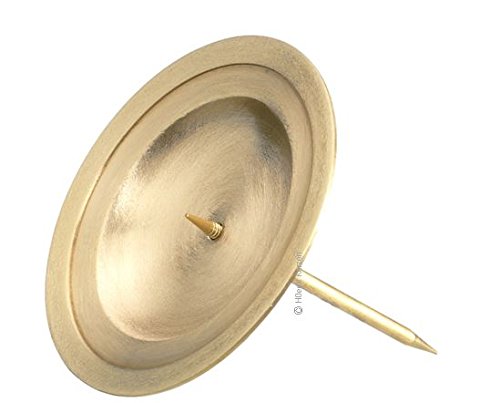 Kerzenstecker, Kranzteller Gold Messing Matt Innen Durchmesser 8 cm, Außen Durchmesser 13 cm, mit abschraubbaren Dorn Cover
