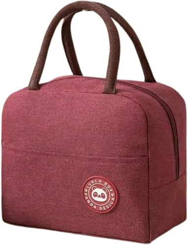 Lancheira Térmica Fitness Reutilizável à Prova de Vazamentos – Bolsa para Marmita, Academia e Trabalho, Isolamento Térmico, Portátil e Lavável (Vermelho)