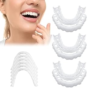 Fake Teeth-3 sets kunstgebitten tanden voor boven- en onderkaak-natuur en comfortabel-bescherm uw tanden en herwin zelfverzekerde glimlach (6 stuks)