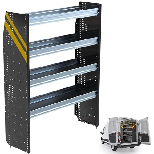 Ranger Design N5 Series Cargo Van Shelving for High and Medium Roof Van 48 Wide Steel Van Shelf Unit with 4 Trays, Contractor Work Van Heavy-Duty Storage System, 16 x 62 x 48 (N5-RS48-4)