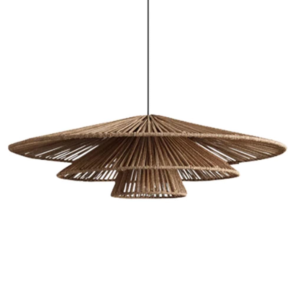 LQZCXMF 3-Layer Hemp Rope Hanging Lights Modern Industrial Handmade Lantern Wicker Coastal Retro Light Fixtures Rustic Hemp Rope Pendant Light for Hallway Entryway Kitchen Island 1-Pack