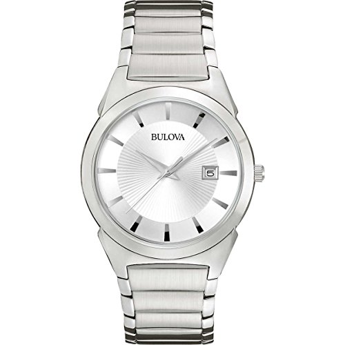 Bulova Men's 3-Hand Calendar Date Quartz Watch, Patterned Dial, 3...