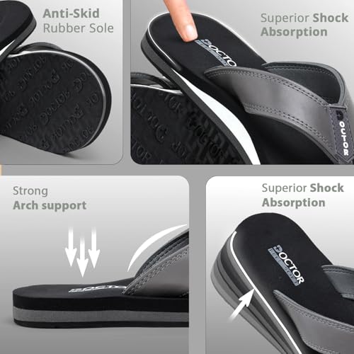 Image of Men's Comfortable Thong Slippers with Cushioned Sole | Lightweight Everyday Wear Slippers with Soft Footbed and Anti Slip Outsole for Indoor & Outdoor Use