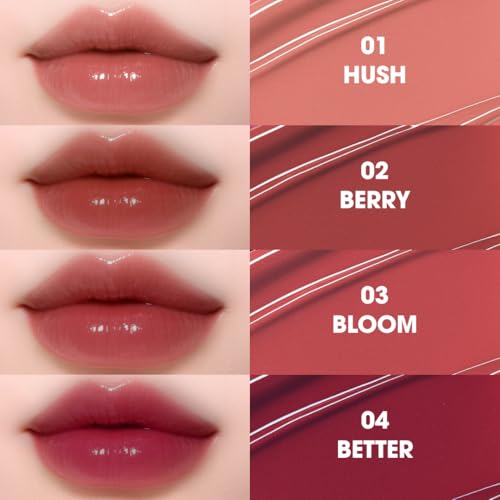 Image of Glassy Glow Lip Stain Tint - Long Lasting Lip Velvet | Clicker Pen Type | Pure Silicone Tip | Airless Fresh-Lock | Smudge-Proof | High-Shine Finish | 5ml | Made in Korea (04 Better)