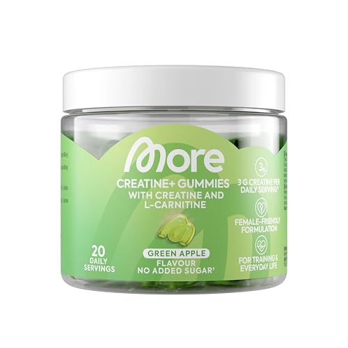 MORE Creatine+ Gummies 60 Gummies Green Apple Nahrungsergänzungsmittel mit Kreatin und L-Carnitine