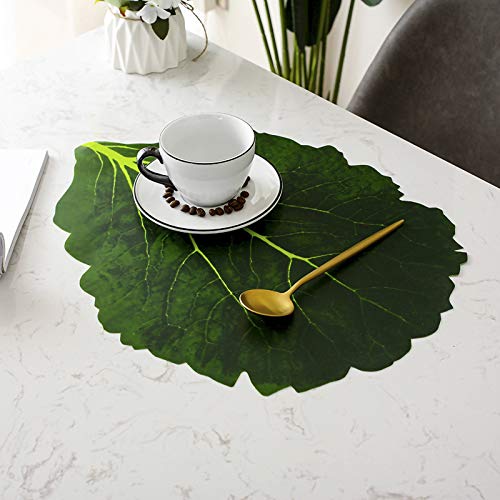 Oeey 4 Pcs Simulation Cabbage Leaf Placemats, Green Leaves Placemats Heat Insulation Dining Table Mats Washable Placemat For Dinning, Table, Home & Wedding Decor #TOP2
