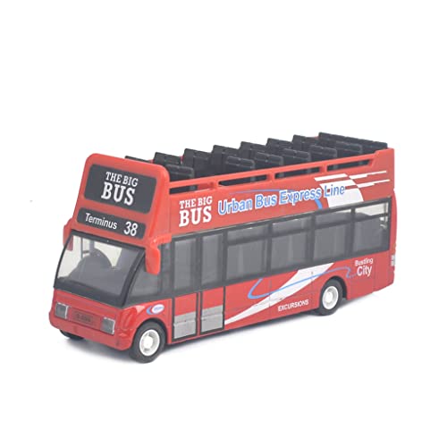 Ailejia City Double Decker Bus Toy Diecast New York City Sightseeing Bus Pull Back Vehicles Mini Model Car Lights And Music (Red) #TOP27