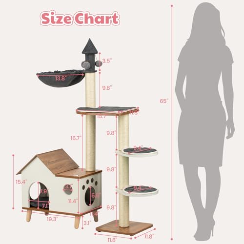 Árbol para gatos Happy & Polly moderno de madera 45 in miniatura 4