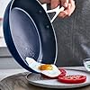 GreenPan Performance Pro Ceramic Nonstick 12" Frypan, Non-Toxic PFAS-Free, Dishwasher & Oven Safe, Wobble-Free, Blue #1