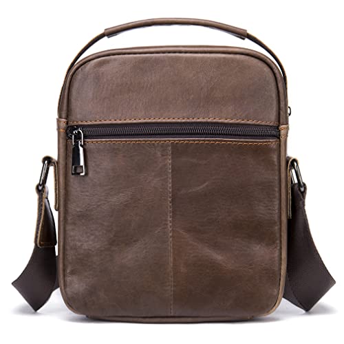 image for Hebetag Leather Shoulder Crossbody Bag for Men Business Messenger Brie