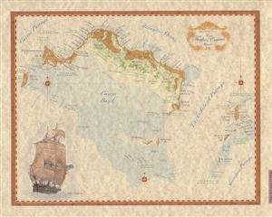Turks & Caicos Islands Mini Map (Miniature Map 8" x 10")