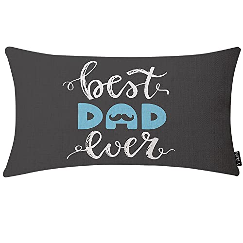 Opiniones y reviews de cojines dia del padre favoritos de las personas. 44 EKOBLA - Fundas de almohada lumbar para el Día del Padre Feliz Día del Padre Best Dad Ever Bigote Barba Caligrafía, Azul Negro Blanco Decorativo, Funda de cojín rectangular de...