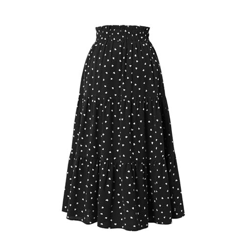 Ladies Elastic Waist Skirt in Spring Summer and Autumn Leisure Pleated High Waist Skirt with Pockets2