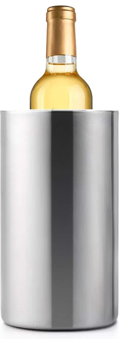 appeasy Double Walled Wine Chiller – Brushed Stainless Steel Finish – Insulated Wine Cooler/Champagne Bucket – Fits All 750ml Bottles – Keeps Bottles Cold (Single Pack)-image-7