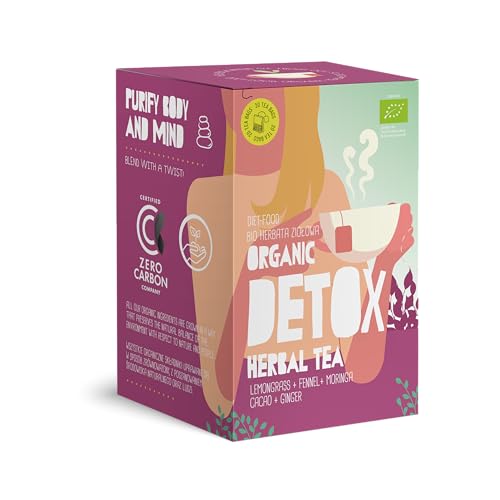 DIET-FOOD - Bio-Tee in Beuteln - Detox-Kräutertee mit Zitronengras - aus zertifizierten Bio-Zutaten - ohne Kunststoffen - heißes Getränk - Naturprodukt - 20x1,5g Teebeutel